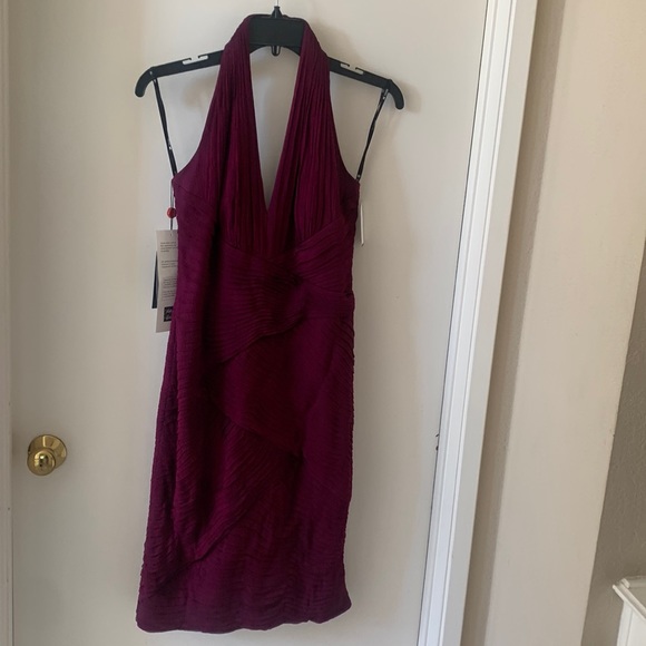 Sak’s 5th avenue halter fushsia cocktail dress - Picture 2 of 9